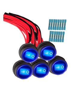 Interruptor de Palanca Redondo TIANWIDJEW 12V Impermeable 5 Piezas