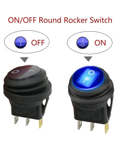 Interruptor de Palanca Redondo TIANWIDJEW 12V Impermeable 5 Piezas 2