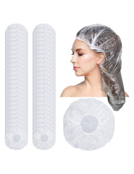 Gorras de Ducha Desechables SATINIOR 50 Pcs Grandes Impermeables