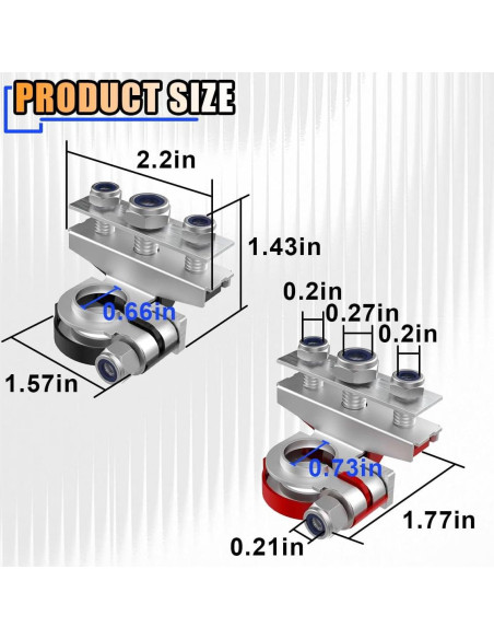 Conectores de Terminal de Batería SMILFUY 3 Vías 12V Coche