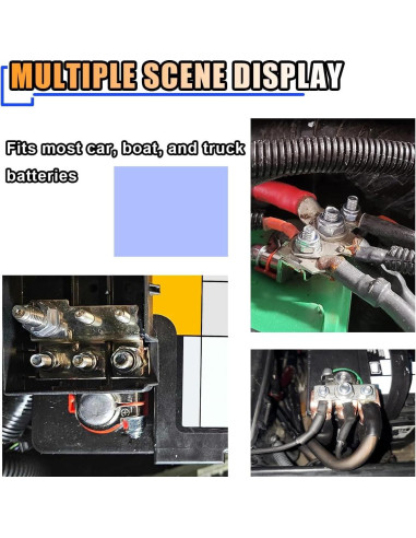 Conectores de Terminal de Batería SMILFUY 3 Vías 12V Coche