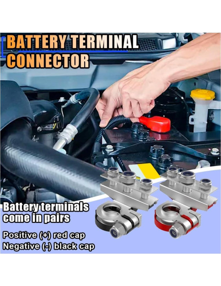 Conectores de Terminal de Batería SMILFUY 3 Vías 12V Coche