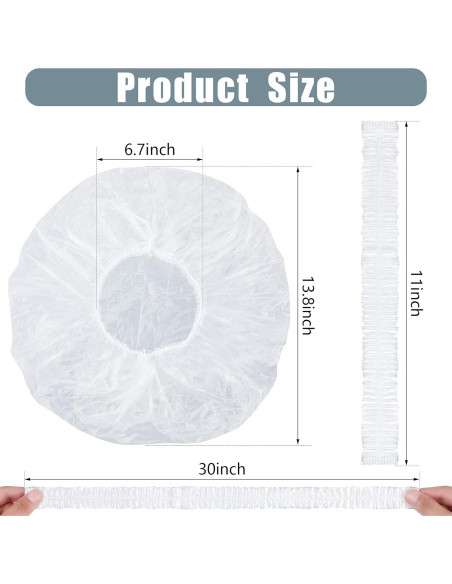 Gorras de Ducha Desechables SATINIOR 50 Pcs Grandes Impermeables