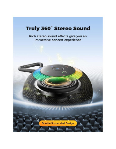 Altavoz Bluetooth Portátil DB F33 Impermeable 360 Negro