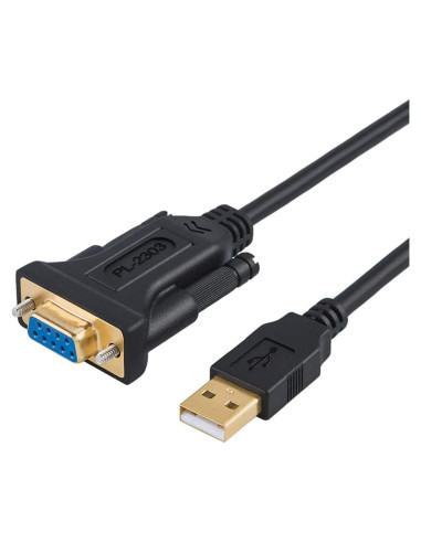 Adaptador USB a RS232 CableCreation 2m Chipset PL2303 Negro