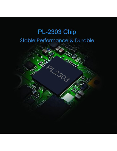 Adaptador USB a RS232 CableCreation 2m Chipset PL2303 Negro