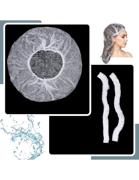 Gorras de Ducha Desechables SATINIOR 50 Pcs Grandes Impermeables