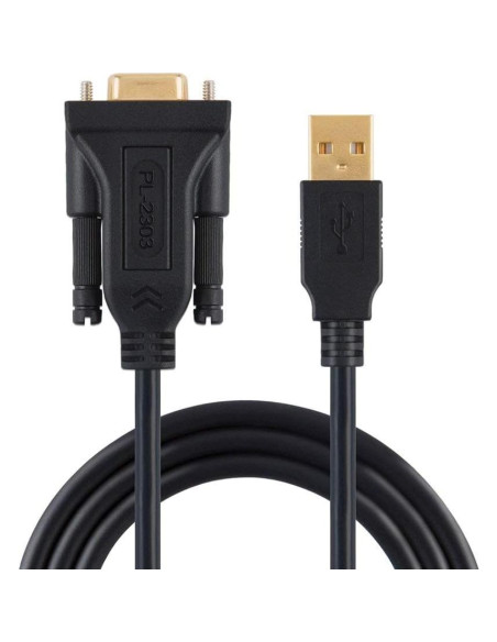 Adaptador USB a RS232 CableCreation 2m Chipset PL2303 Negro