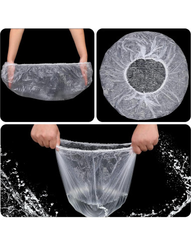 Gorras de Ducha Desechables SATINIOR 50 Pcs Grandes Impermeables