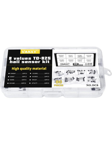 Kit de 80 Sensores Hall TO-92 VANXY - 8 Tipos x 10 Pcs