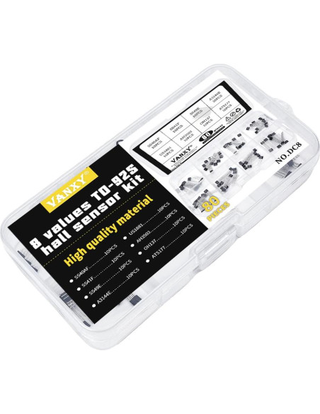 Kit de 80 Sensores Hall TO-92 VANXY - 8 Tipos x 10 Pcs