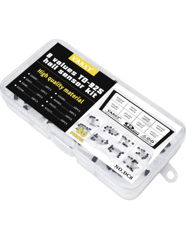 Kit de 80 Sensores Hall TO-92 VANXY - 8 Tipos x 10 Pcs