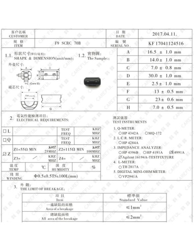 20 Piezas Núcleo de Ferrita Filtro 7mm UF70B Hondark