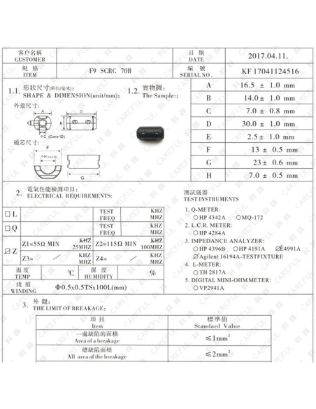 20 Piezas Núcleo de Ferrita Filtro 7mm UF70B Hondark
