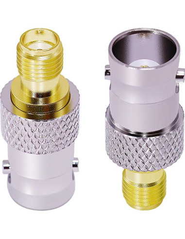 Adaptador Coaxial SMA Hembra a BNC Hembra 50 Ohmios 2PCS