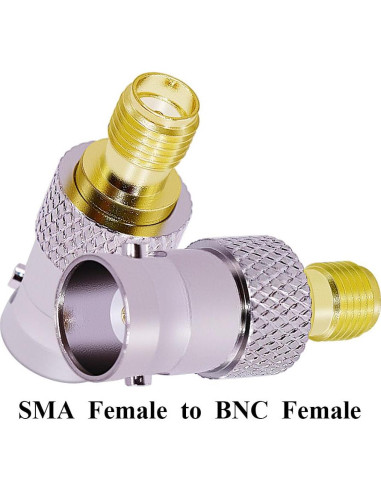 Adaptador Coaxial SMA Hembra a BNC Hembra 50 Ohmios 2PCS