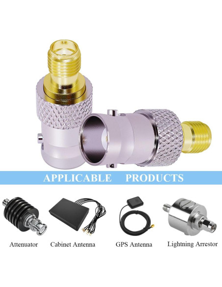 Adaptador Coaxial SMA Hembra a BNC Hembra 50 Ohmios 2PCS