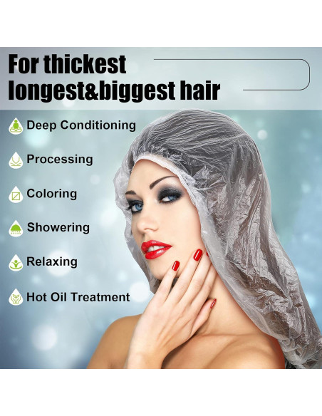 Gorras de Ducha Desechables SATINIOR 50 Pcs Grandes Impermeables