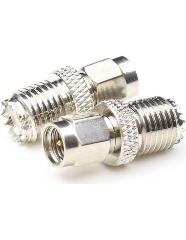 Adaptador Coaxial SMA Macho a Mini UHF Hembra ANHAN 2 Piezas