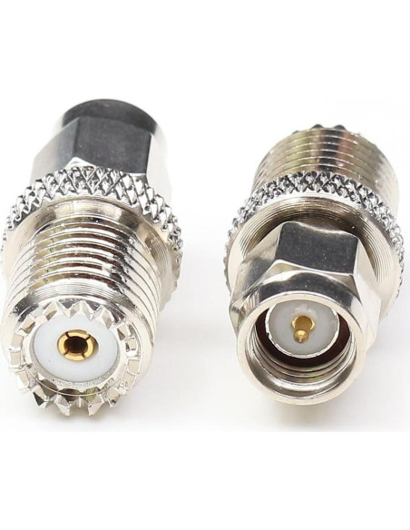 Adaptador Coaxial SMA Macho a Mini UHF Hembra ANHAN 2 Piezas