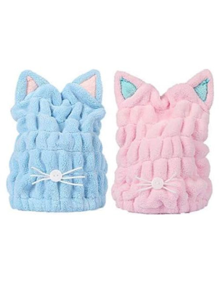 Toalla de Secado Rápido Microfibra OrangeTag 2 Pcs Gato