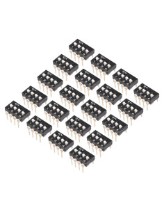 Interruptor DIP 4 Posiciones uxcell 20 Pcs 2.54mm Negro