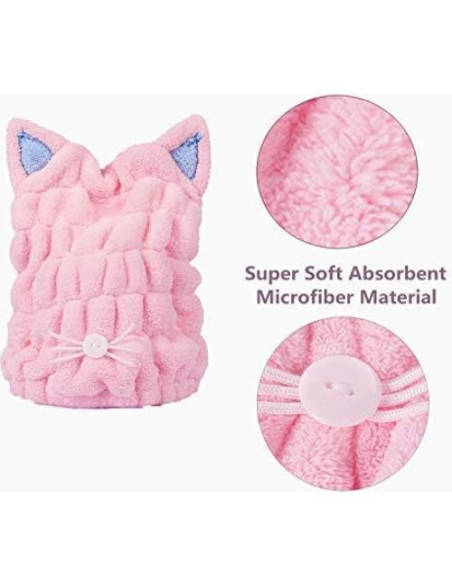 Toalla de Secado Rápido Microfibra OrangeTag 2 Pcs Gato