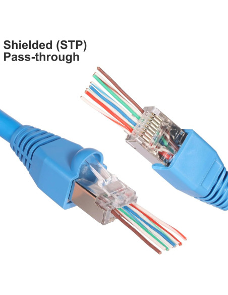 Conectores RJ45 Pasante Blindados Kyrene Cat6 50PCS