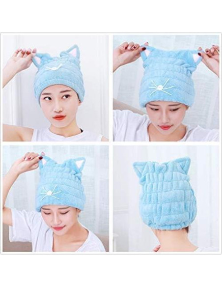 Toalla de Secado Rápido Microfibra OrangeTag 2 Pcs Gato