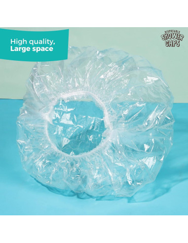 Gorras de Ducha Desechables LEOBRO 60PCS 44CM Transparentes