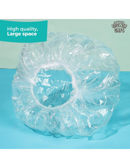 Gorras de Ducha Desechables LEOBRO 60PCS 44CM Transparentes