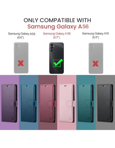 Funda billetera FLIPALM para Samsung Galaxy A56 5G - Negro