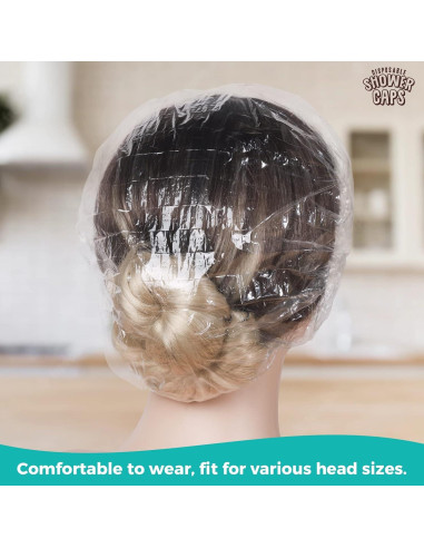 Gorras de Ducha Desechables LEOBRO 60PCS 44CM Transparentes