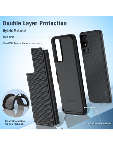 Funda FNTCASE para TCL 40 XE 5G - Doble Capa Antideslizante