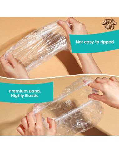 Gorras de Ducha Desechables LEOBRO 60PCS 44CM Transparentes