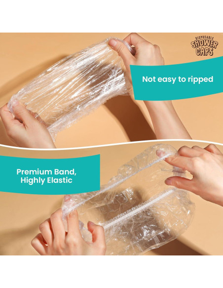 Gorras de Ducha Desechables LEOBRO 60PCS 44CM Transparentes