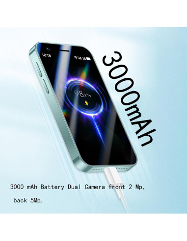 Mini Smartphone 3G Viqee MTK 32GB Android 8.1 2.55" Púrpura