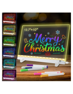 Tablero de Notas LED KJBJWJSLBD 34.8x25.4 cm con 7 Marcadores