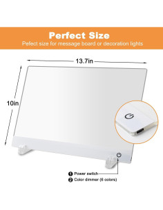 Tablero de Notas LED KJBJWJSLBD 34.8x25.4 cm con 7 Marcadores 2