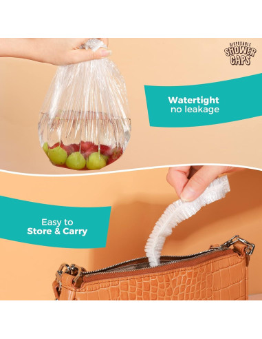 Gorras de Ducha Desechables LEOBRO 60PCS 44CM Transparentes