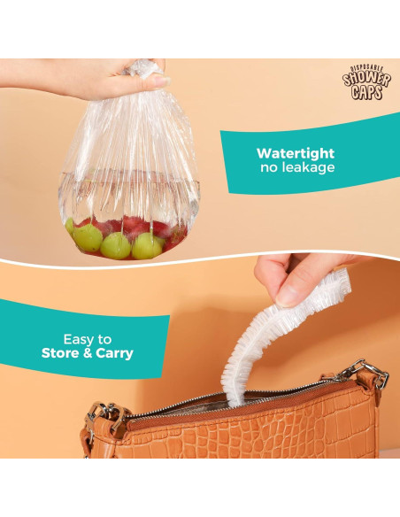 Gorras de Ducha Desechables LEOBRO 60PCS 44CM Transparentes