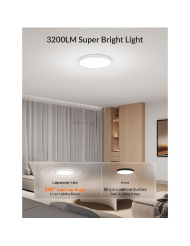Luz de Techo Inteligente LEPOWER-TEC 33 cm RGBWW 3200 LM