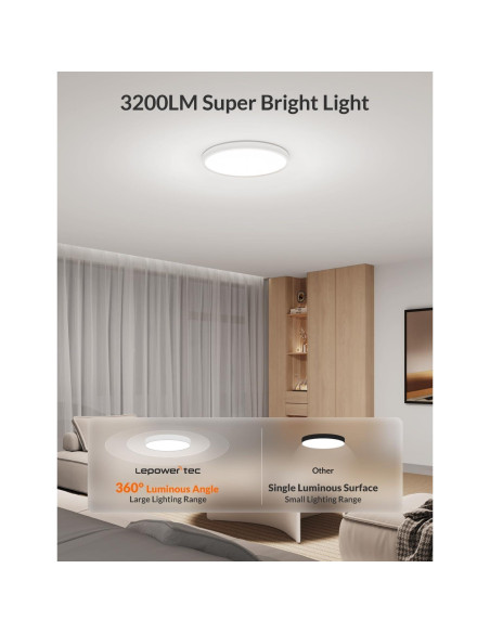 Luz de Techo Inteligente LEPOWER-TEC 33 cm RGBWW 3200 LM