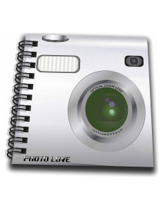 Bloc de Notas Espiral 3dRose Plateado 10.16x10.16 cm