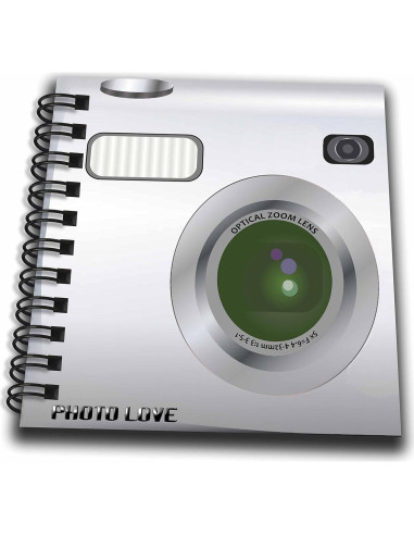 Bloc de Notas Espiral 3dRose Plateado 10.16x10.16 cm