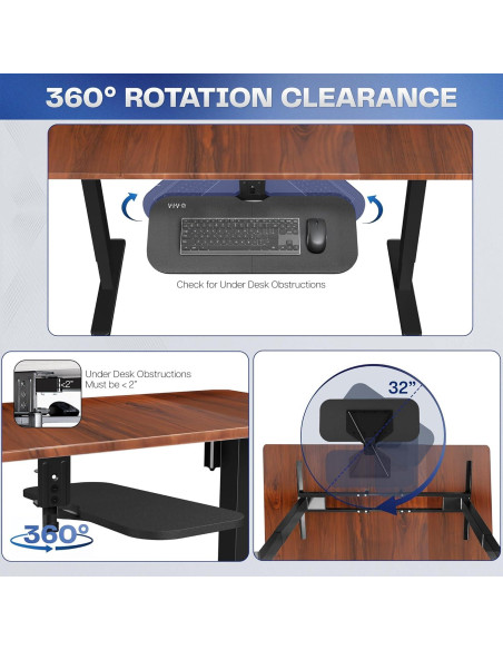 Bandeja de Teclado y Ratón VIVO MOUNT-KB01B 62.5x25.1cm