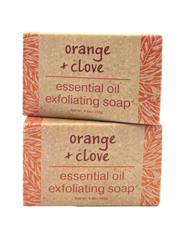 Jabón Exfoliante Natural Greenwich Bay 2 Piezas 244g Naranja Clavo