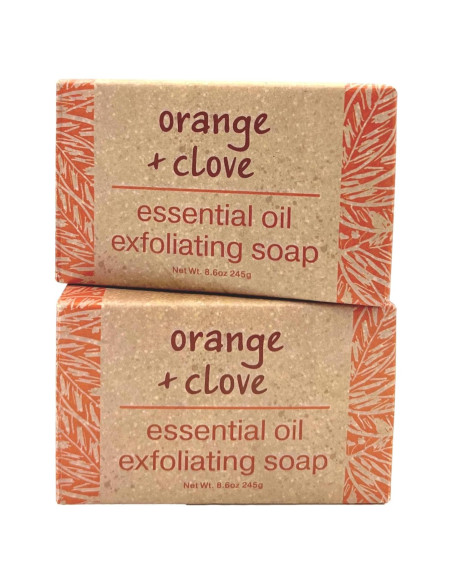 Jabón Exfoliante Natural Greenwich Bay 2 Piezas 244g Naranja Clavo