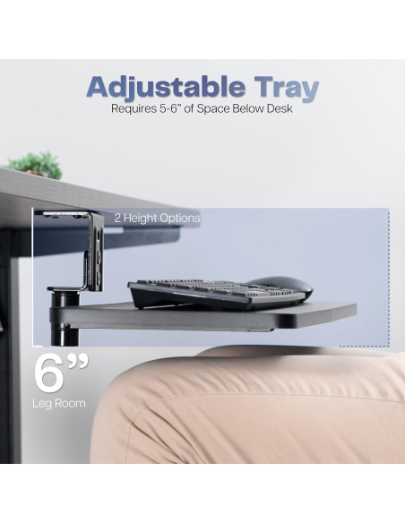 Bandeja de Teclado y Ratón VIVO MOUNT-KB01B 62.5x25.1cm