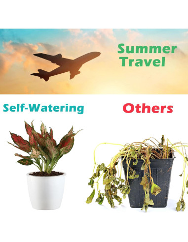 Paquete de 6 macetas autorriego DEELF OUTLET 17 cm blancas